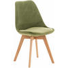 STUHL Samt hellgrün - Eukalyptusholzfarben/Hellgrün, Holz/Textil (49/83/50cm) - CLP