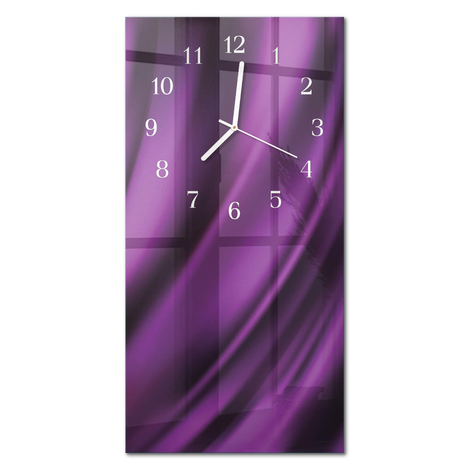 WANDUHR 30x60 cm - Rose - Lila, Glas (30/60/0.4cm) - TULUP