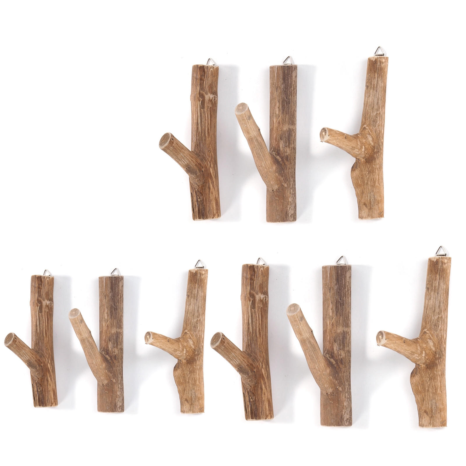 GARDEROBENHAKEN LIMB 9er Set Teakholz Wurzel naturfarben - Naturfarben, Holz (2/17/10cm) - DESIGN DELIGHTS