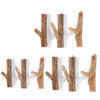 GARDEROBENHAKEN LIMB 9er Set Teakholz Wurzel naturfarben - Naturfarben, Holz (2/17/10cm) - DESIGN DELIGHTS