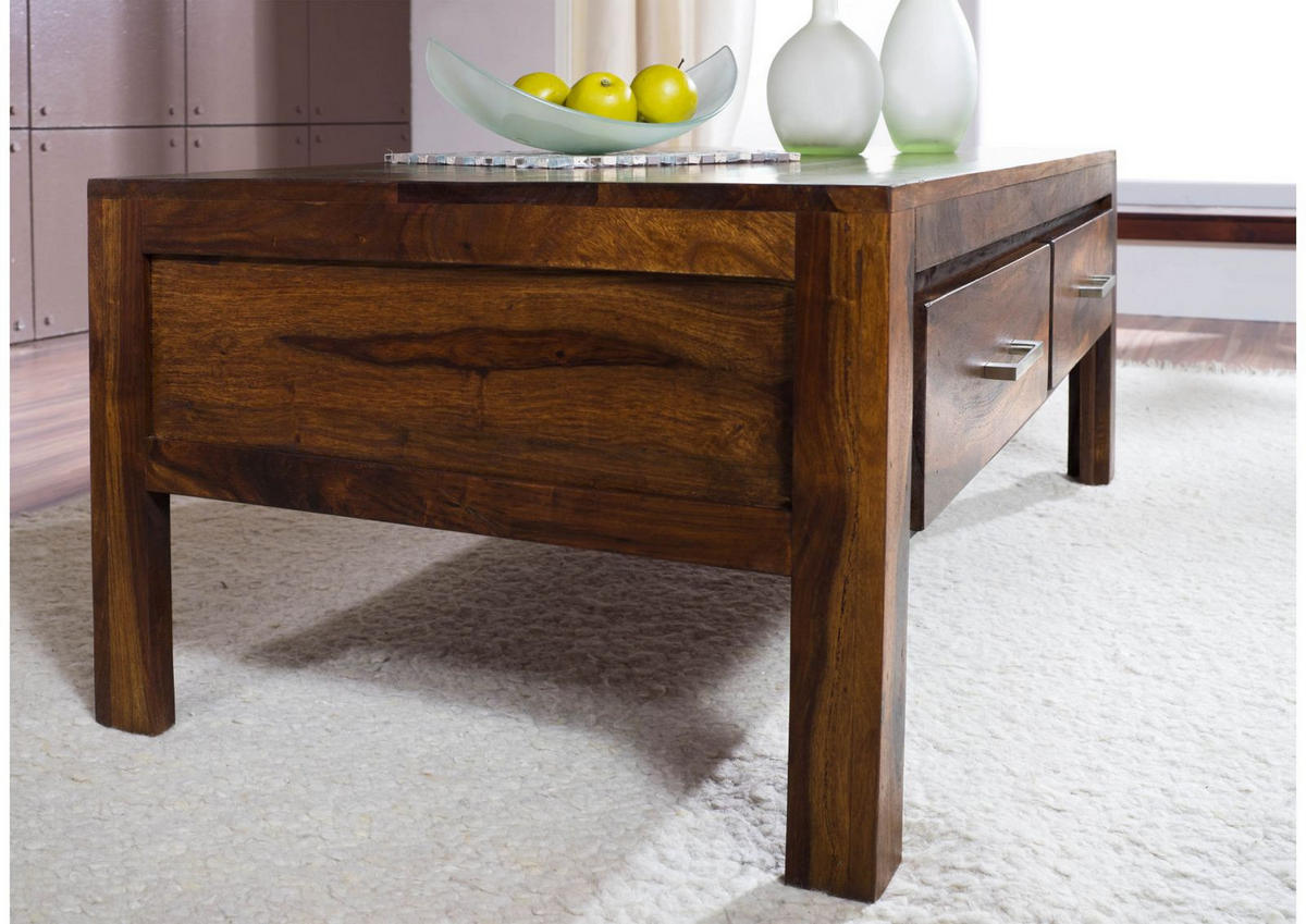 COUCHTISCH Sheesham 115x65x45 braun lackiert METRO LIFE #105 - Braun, Holz (115/65/45cm) - Massivmoebel24