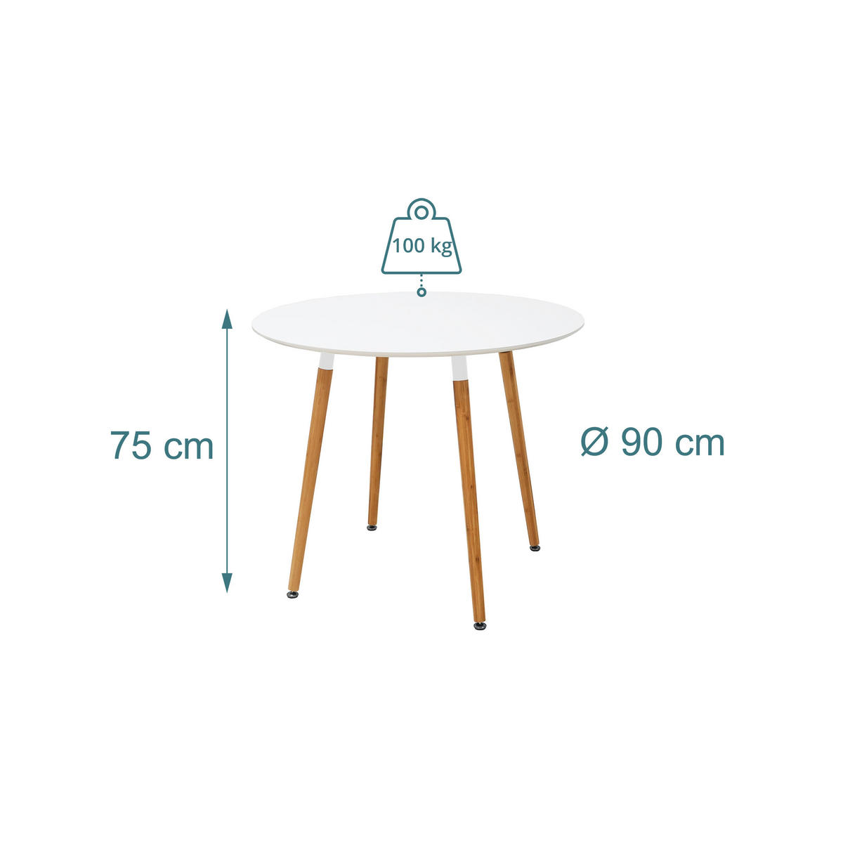 ESSTISCH - Multicolor, Holz/Holzwerkstoff (90/90/75cm) - Relaxdays