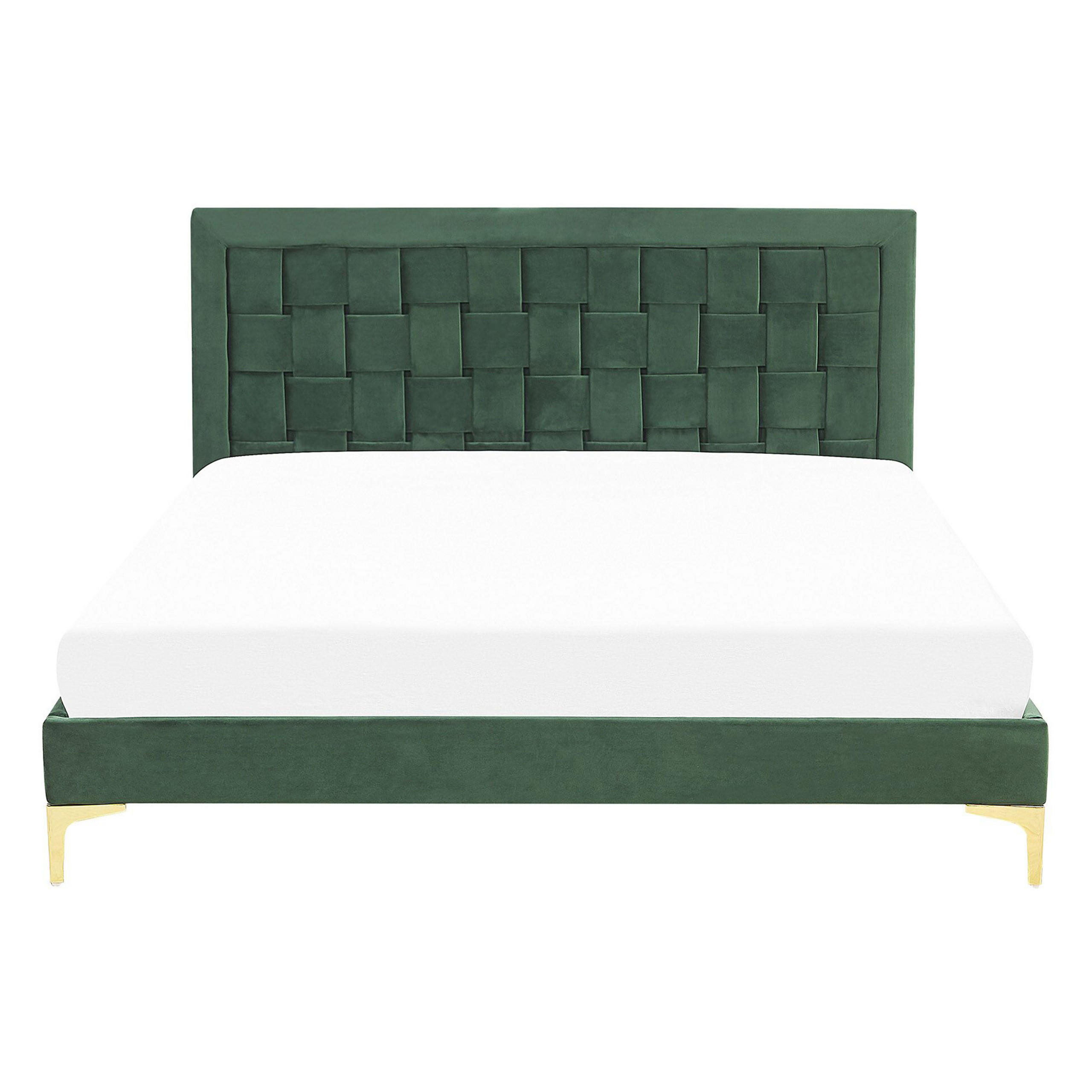 DOPPELBETT 140/200cm Dunkelgrün Limoux - Dunkelgrün, Textil (140/200cm) - Beliani