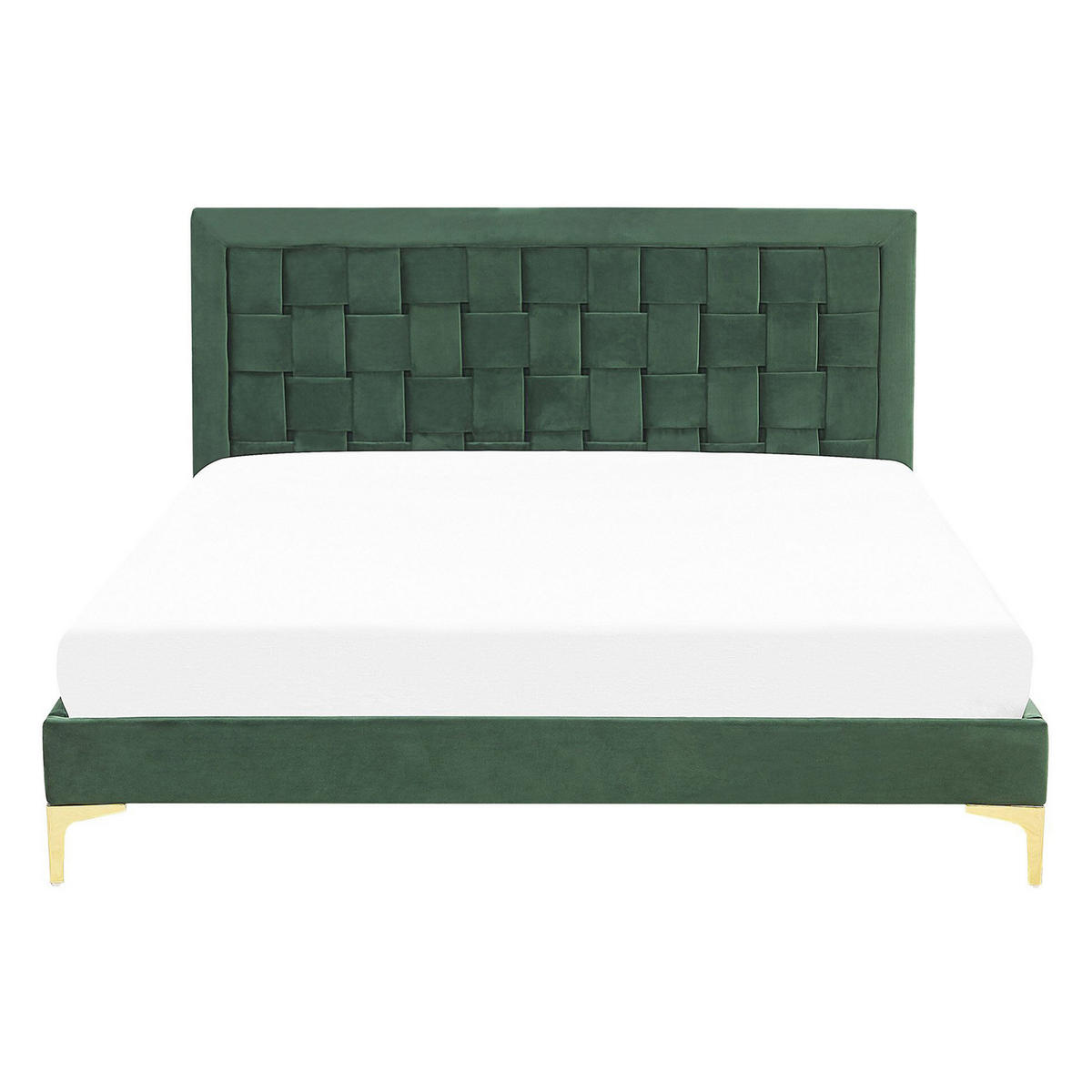 DOPPELBETT 140/200cm Dunkelgrün Limoux - Dunkelgrün, Textil (140/200cm) - Beliani