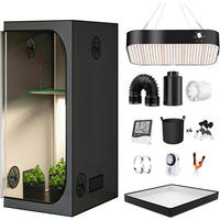 GROWBOX KOMPLETTSET – 120×120×200 cm LED-Lampe, Aktivkohlefilter & Belüftungssystem, Indoor Pflanzenzelt für Cannabis - Multicolor, Textil (120/200/120cm) - JUNG