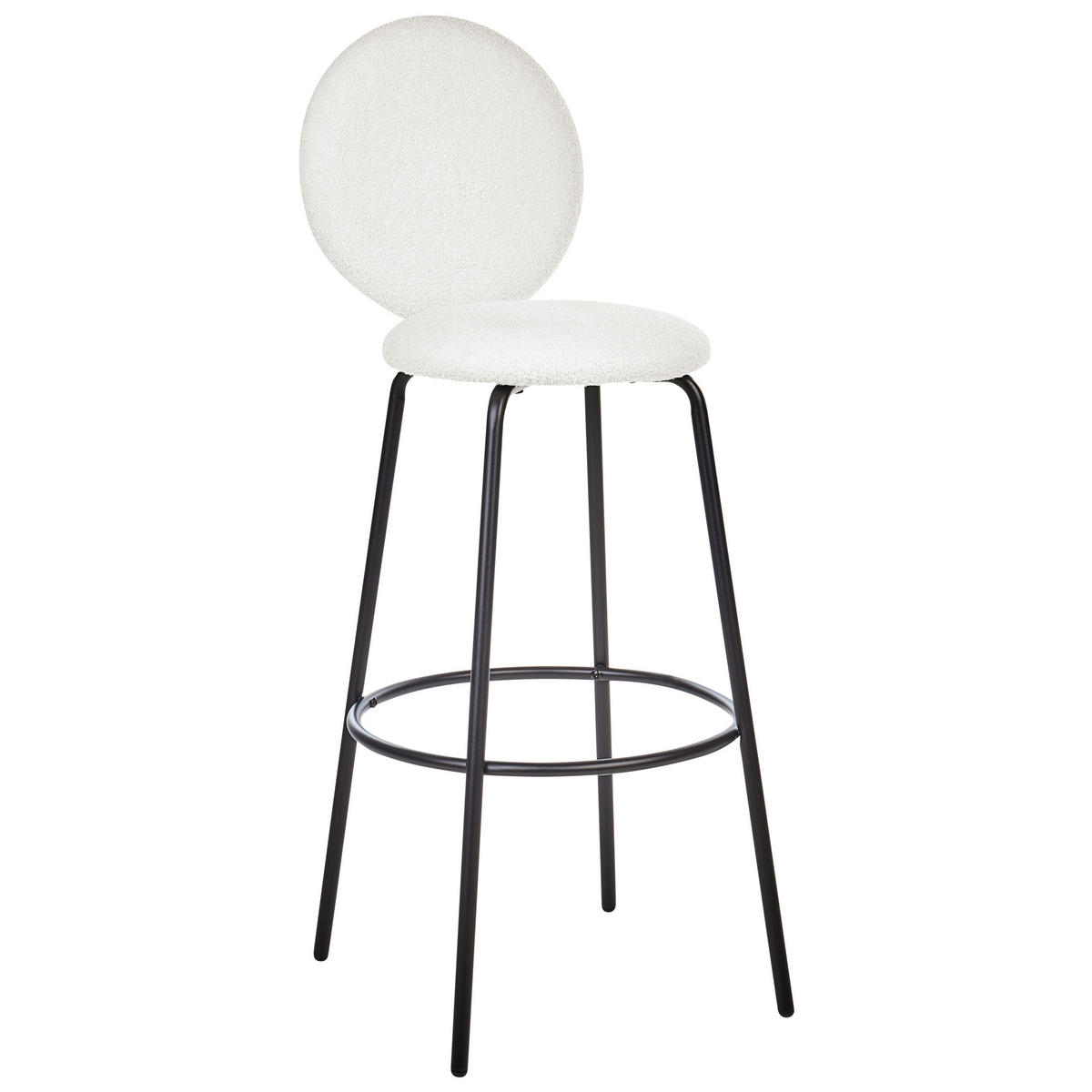 BARSTUHL 2er-Set Bouclé Weiß Emery - Weiß, Textil (43/107/43cm) - Beliani