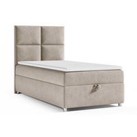BOXBETT mit Bettkasten Trinity K-2 SINGLE Bonellfederkern inkl. Topper - Beige, Holz/Holzwerkstoff (80/200cm) - Best For Home