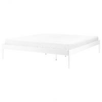 BETT mit Lattenrost 180x200 cm Weiß Vaurs - Weiß, Metall (180/200cm) - Beliani