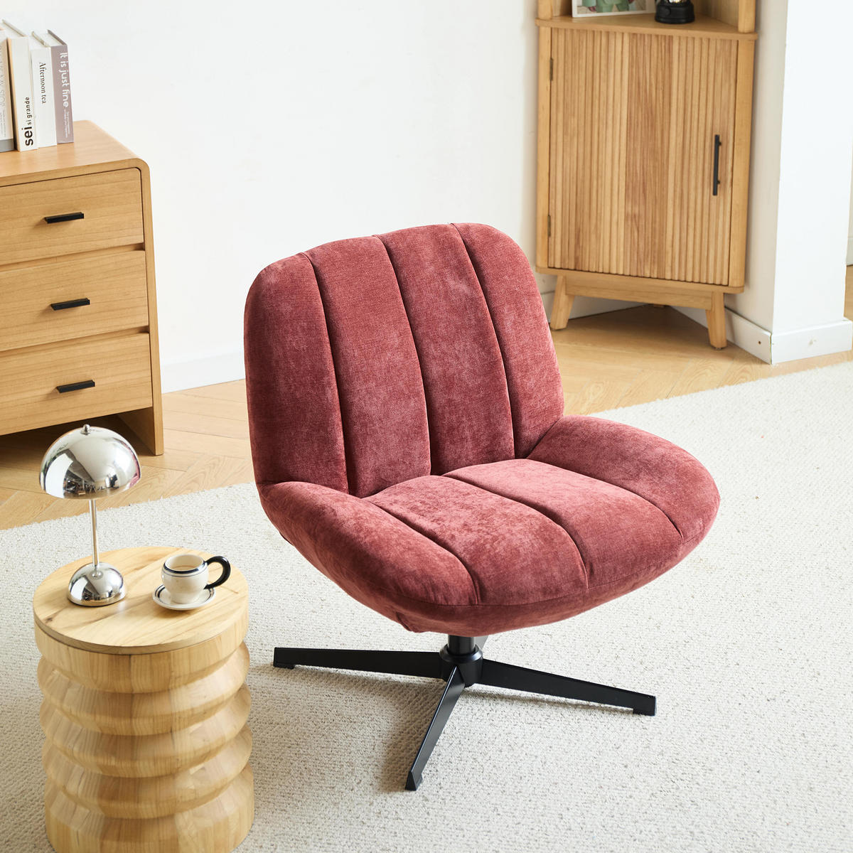 SESSEL Stoff Terrakotta - Rot, Textil (74/82/73cm) - Nordlys
