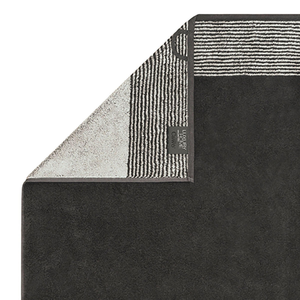 CAWÖ Luxury Home Two-Tone Handtücher 3er-Pack 50 x 100 cm – extraflauschig, Basalt - Grau, Naturmaterialien (30/40cm) - Cawoe