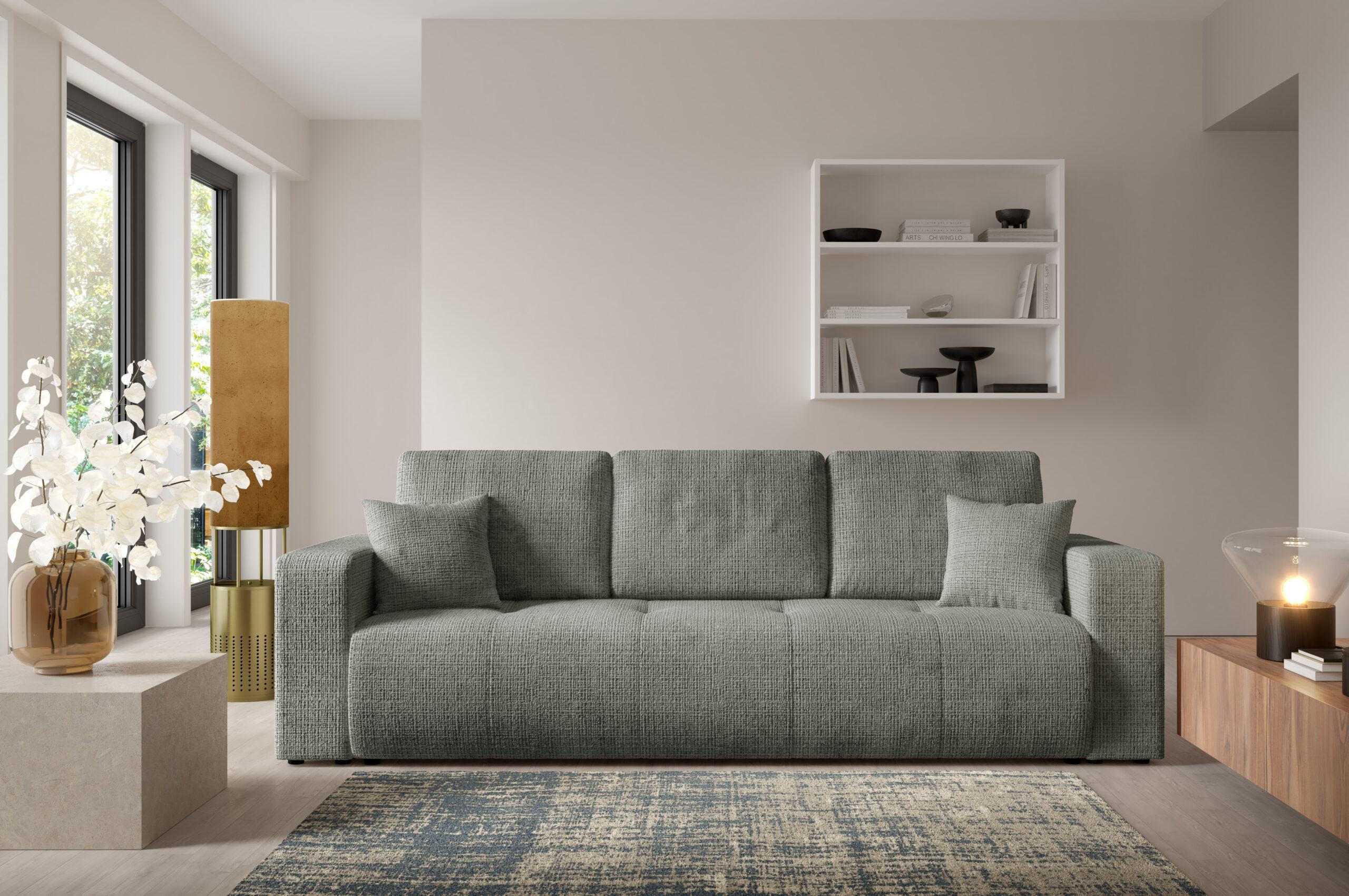 SCHLAFSOFA mit Bettkasten Grau Anthrazit - Dunkelgrau, Textil (244/70/92cm) - Furnisell
