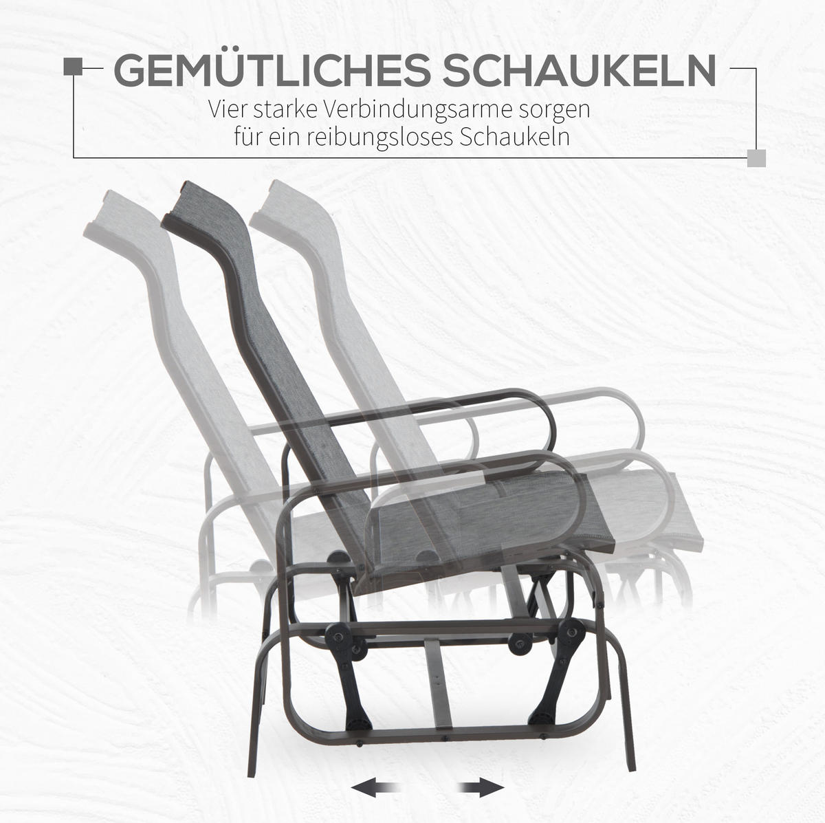 ZAHRADNÍ houpací křeslo 60/75/104 cm světle hnědé z kovu s prodyšnou síťovinou - světle hnědá, kov (75/104/60cm) - OKWISH