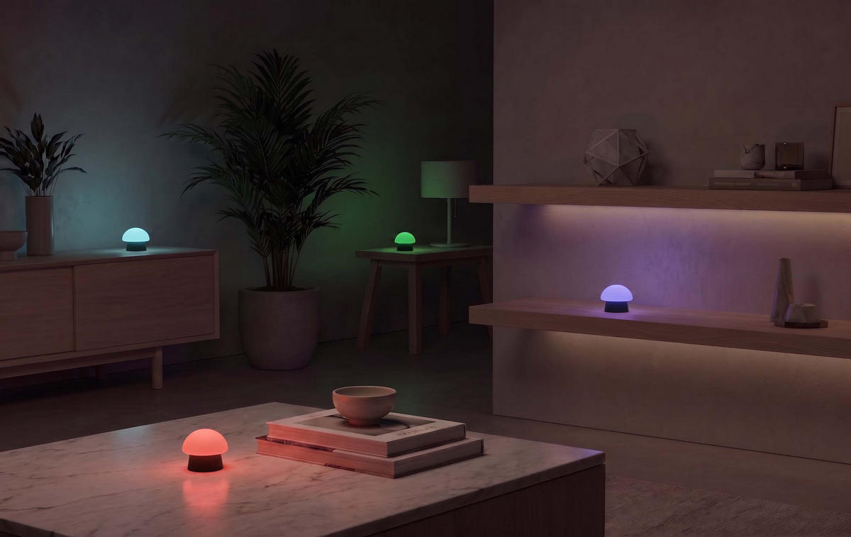 LED-PILZLEUCHTE Mushroom Lounge Lights 6 cm 4er-Set grau - Dunkelgrau, Kunststoff (6/6/6cm) - Northpoint
