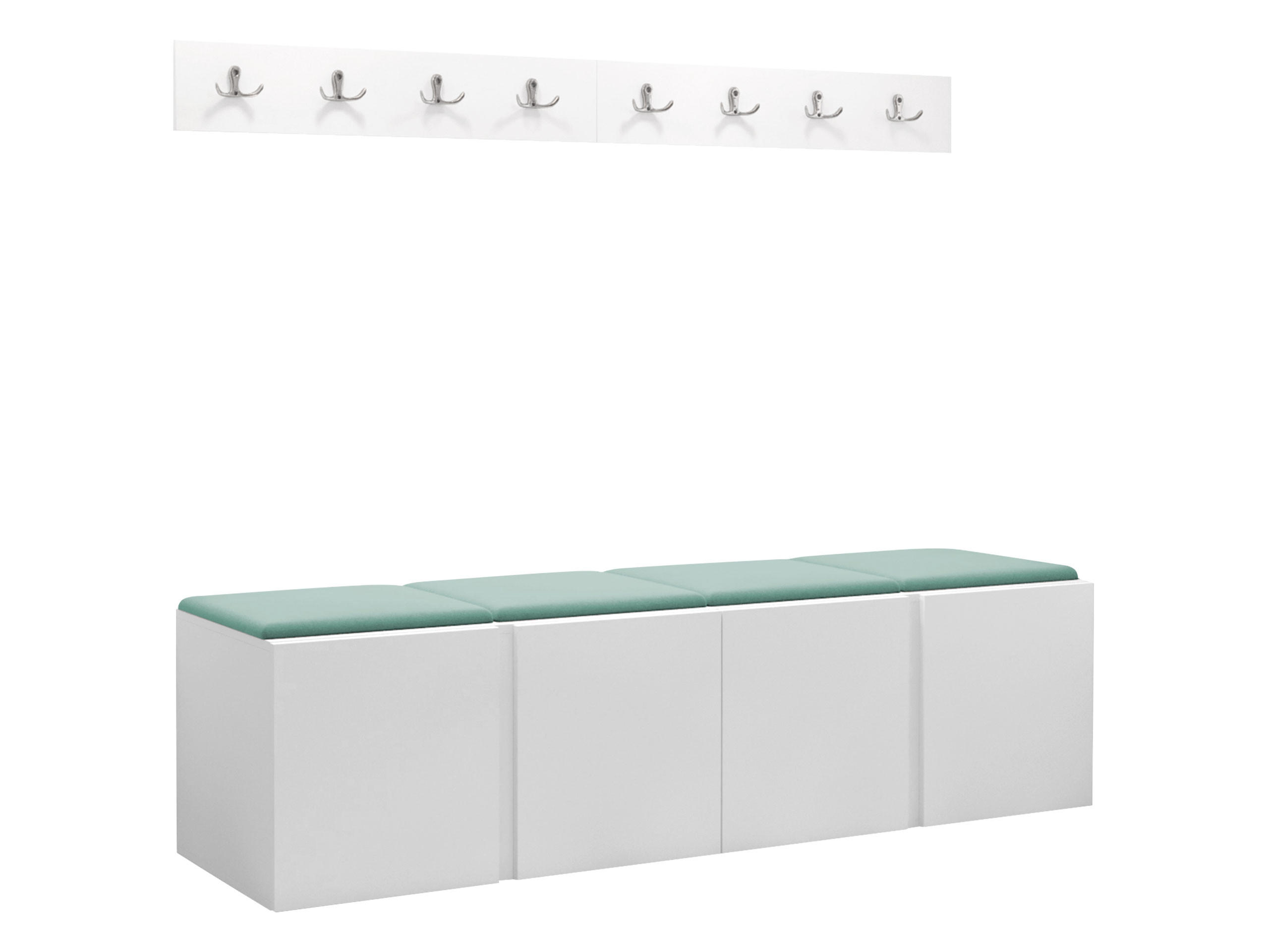 GARDEROBEN-SET Orion VII - Weiß/Mintgrün, Holzwerkstoff/Kunststoff (168/42/46cm) - MIRJAN24