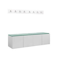 GARDEROBEN-SET Orion VII - Weiß/Mintgrün, Holzwerkstoff/Kunststoff (168/42/46cm) - MIRJAN24