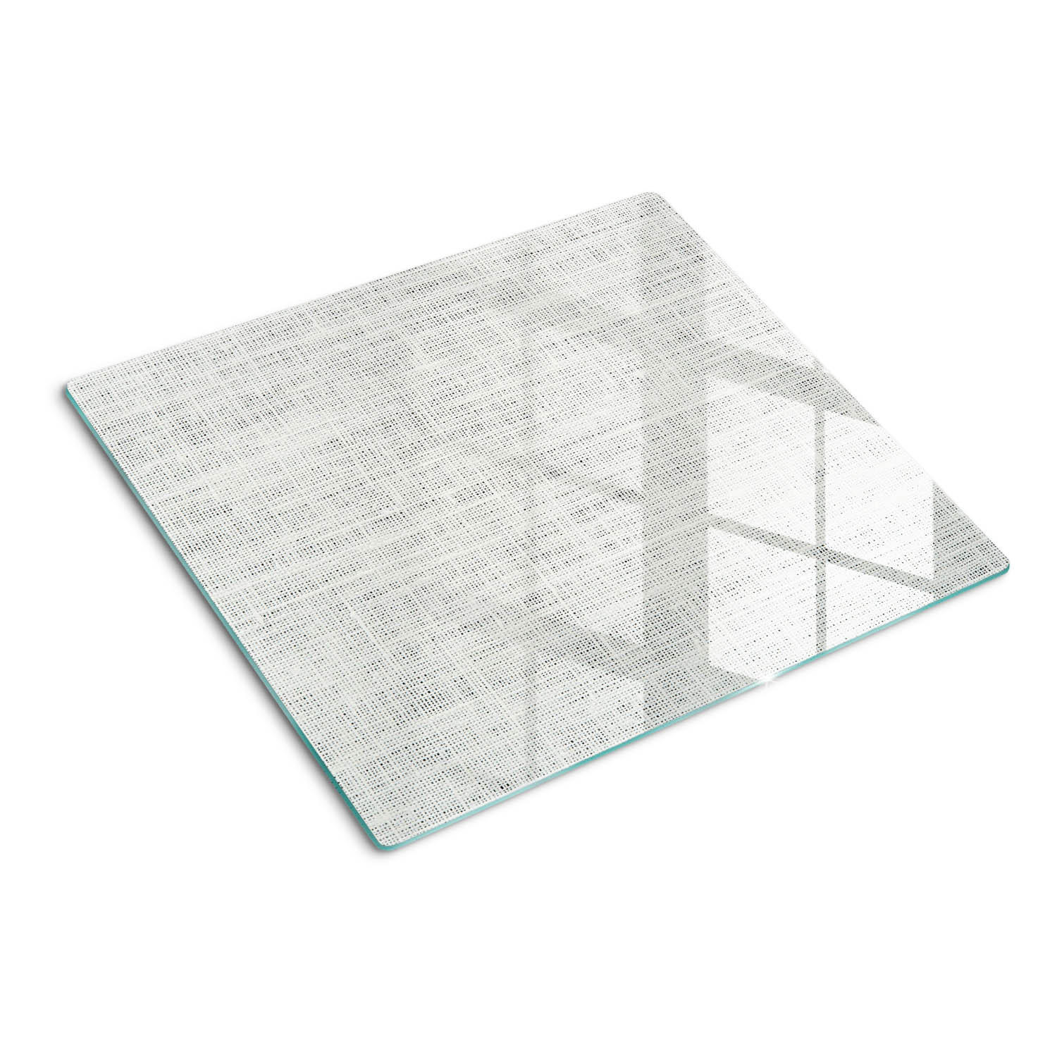 GLASPLATTE 60x52 cm Weiße Leinwand - Schwarz, Glas (60/0.4/52cm) - TULUP