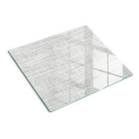 GLASPLATTE 60x52 cm Weiße Leinwand - Schwarz, Glas (60/0.4/52cm) - TULUP