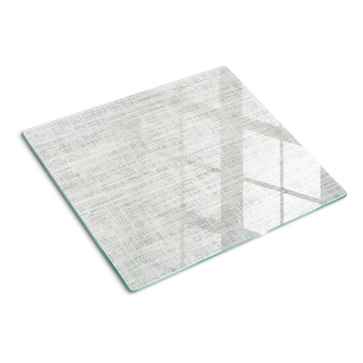GLASPLATTE 60x52 cm Weiße Leinwand - Schwarz, Glas (60/0.4/52cm) - TULUP