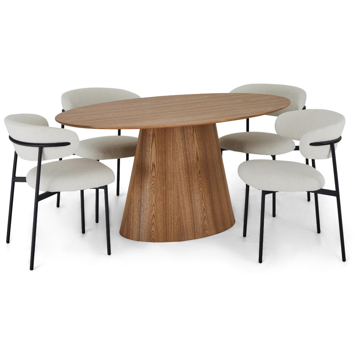 ESSTISCH 90/160/76 Eichefarben Oval - Eichefarben, Holz (90/160/76cm) - Furnhouse