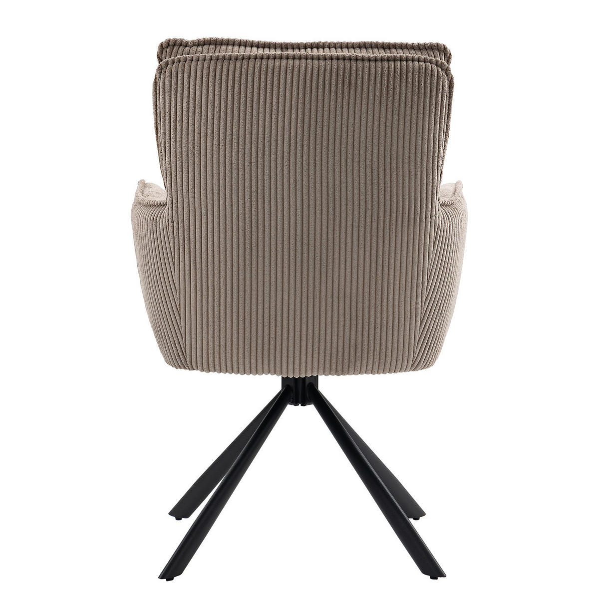 DREHBARER ARMLEHNENSTUHL - 2er-Set - Cappuccino, Textil/Metall (62/95/67cm) - home24