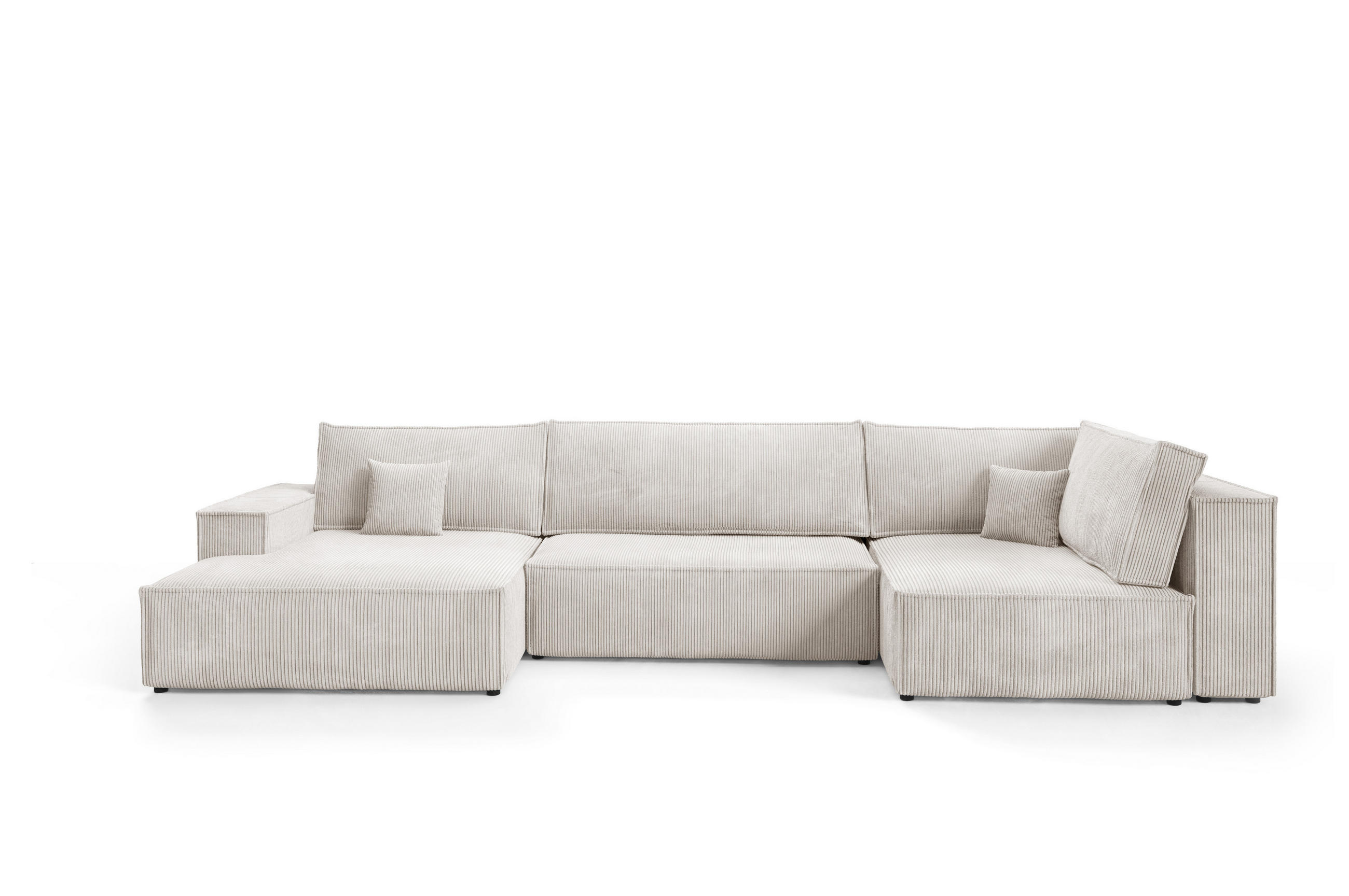 WOHNLANDSCHAFT Pablo Maxi mit Schlaffunktion Weiß Cord - Weiß, Textil (397/85/148cm) - Bromarkt