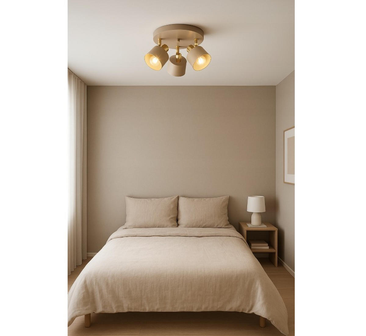 DECKENLEUCHTE Ecru - Beige/Goldfarben, Metall (40/40/21cm) - kiki design