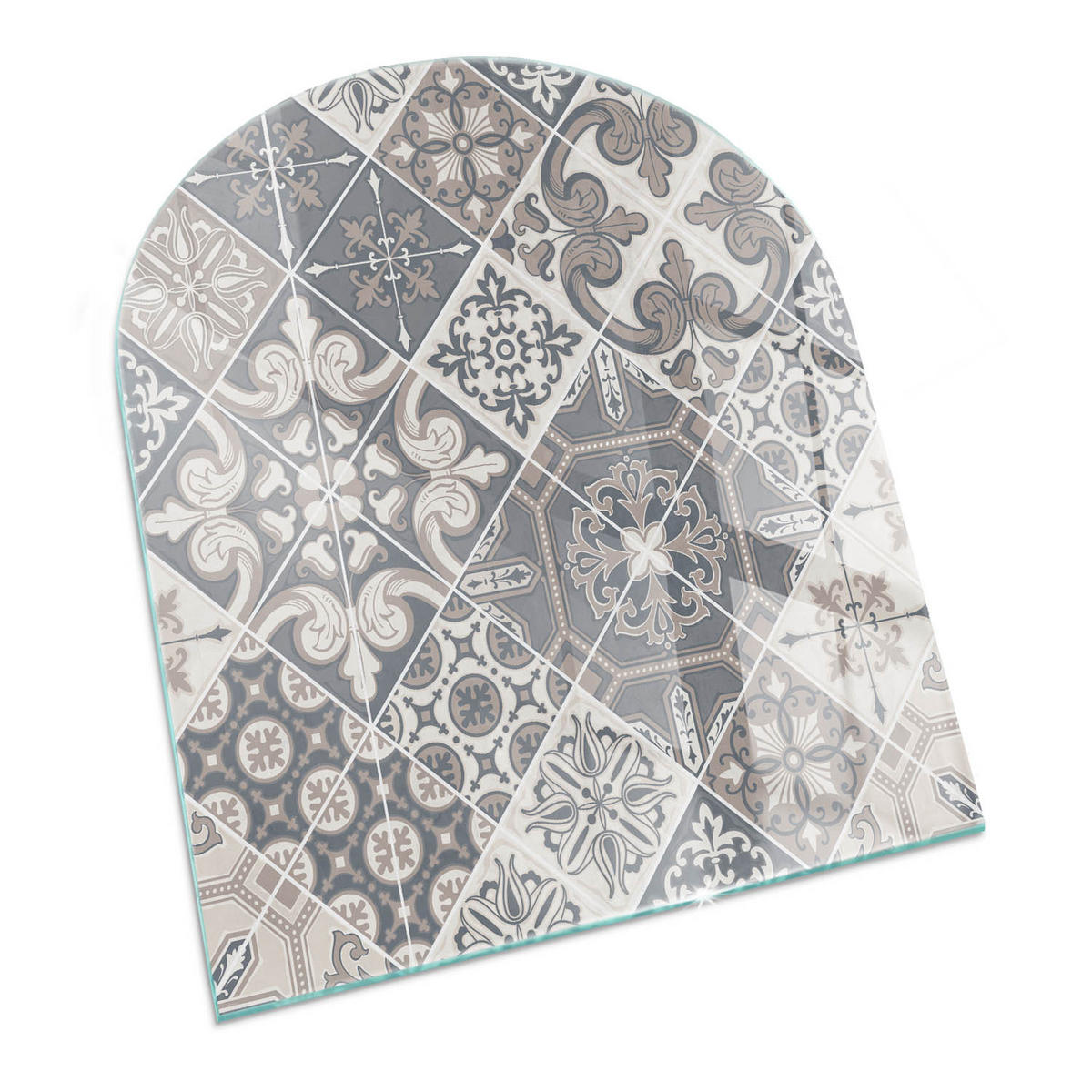 GLASPLATTE für Kamin 80x70 cm Grau - Grau, Glas (80/70/0.4cm) - ArtPrintCave