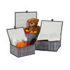 3-TLG.AUFBEWAHRUNGSKORB - Grau, Holz/Textil (33/15/25.5cm) - Relaxdays