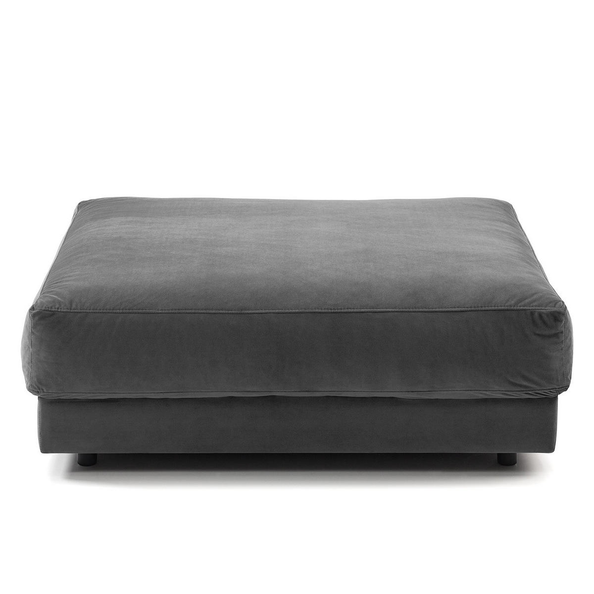 POLSTERHOCKER - Schwarz/Grau, Kunststoff/Textil (105/38/117cm) - home24