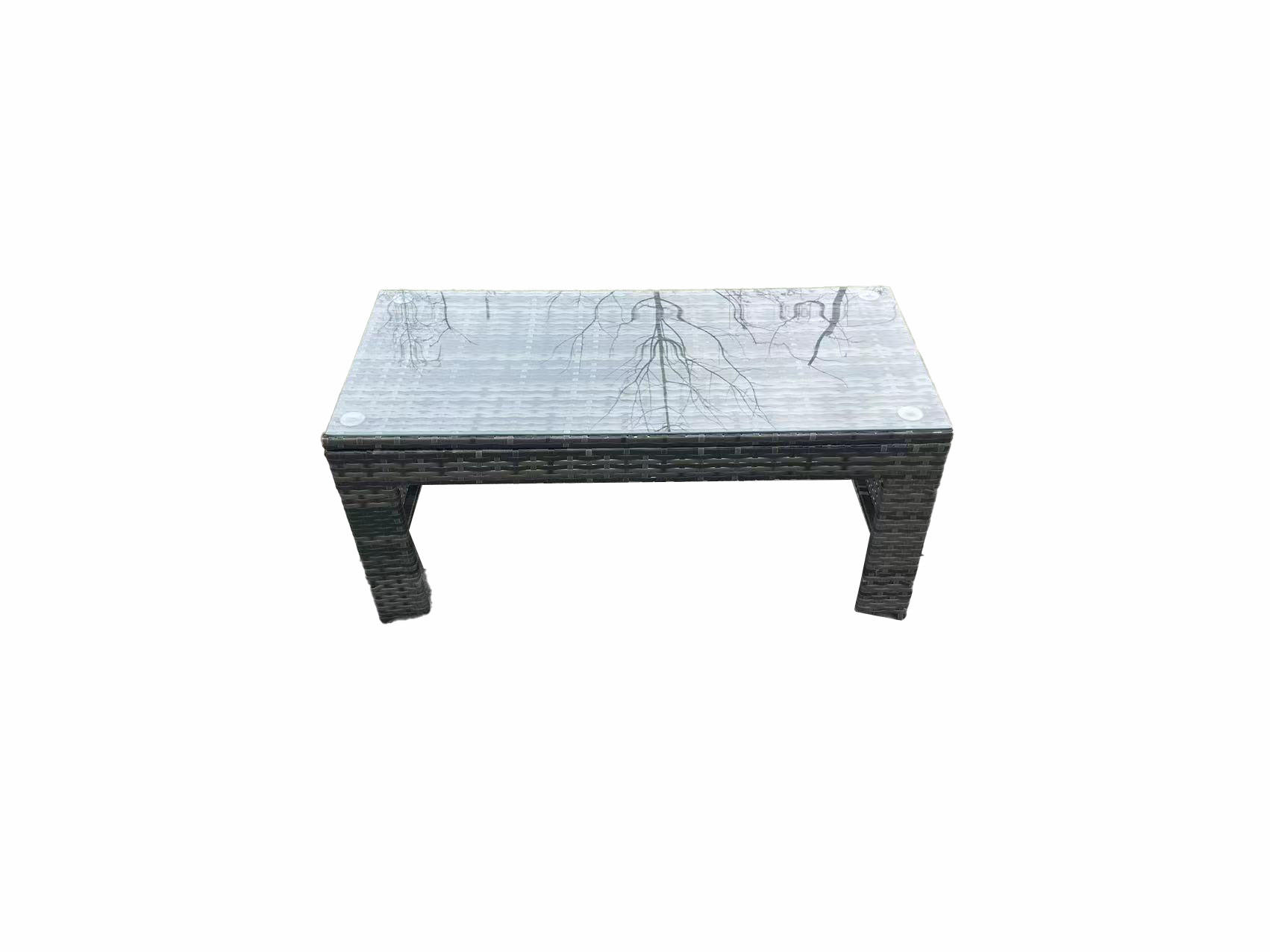 LOUNGETISCH Polyrattan - Dunkelgrau, Metall (105/50/48cm) - Fimous