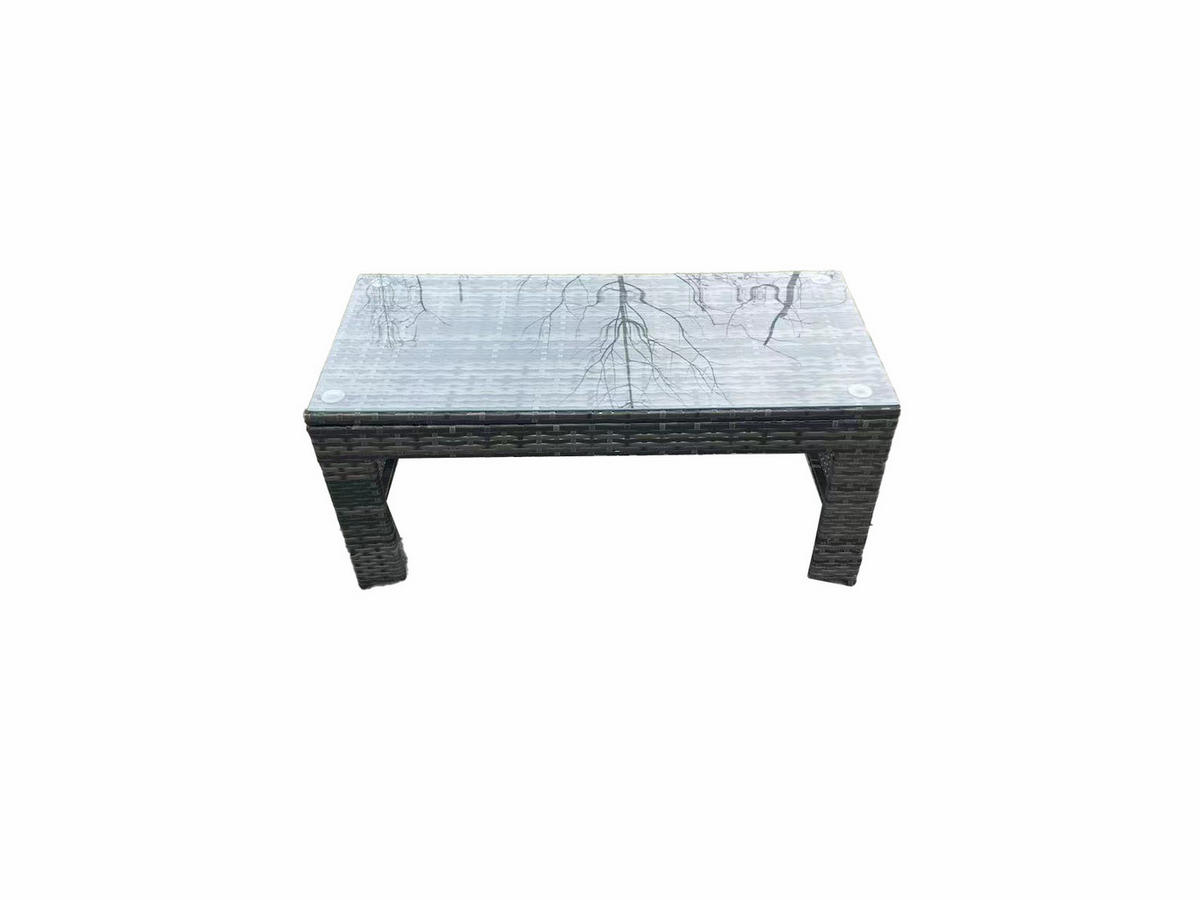 LOUNGETISCH Polyrattan - Dunkelgrau, Metall (105/50/48cm) - Fimous