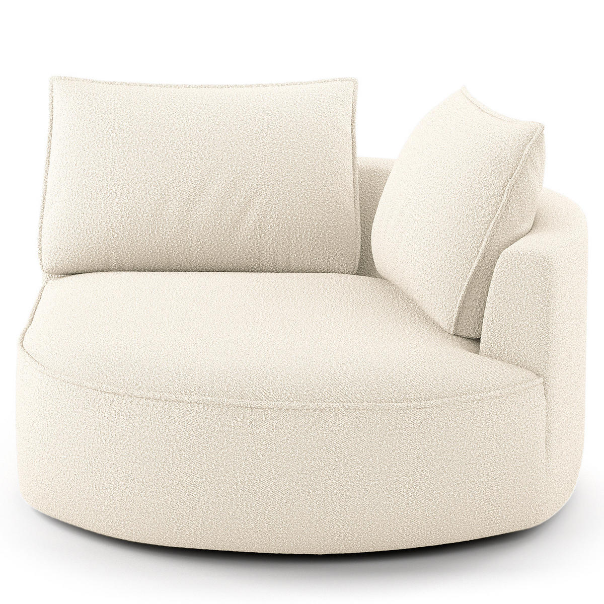 OTTOMANE - modular - Creme/Schwarz, Kunststoff/Textil (126/82/154cm) - home24