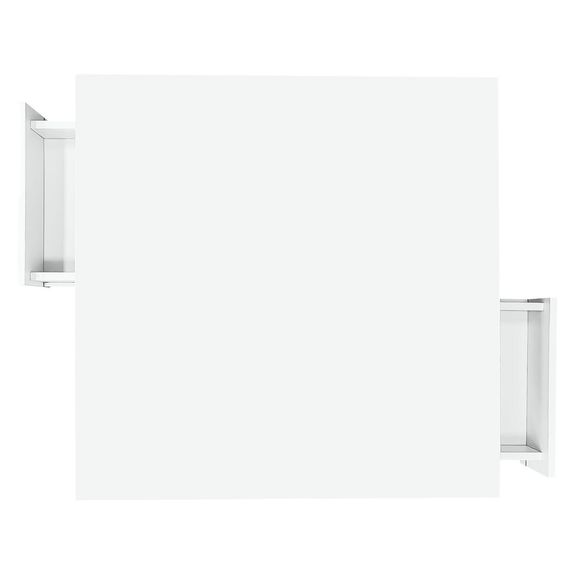 COUCHTISCH 70/35,5 cm Hochglanz mit goldenen Akzenten und 2 Schubladen - Weiß, Holzwerkstoff (70/70/35.5cm) - OKWISH