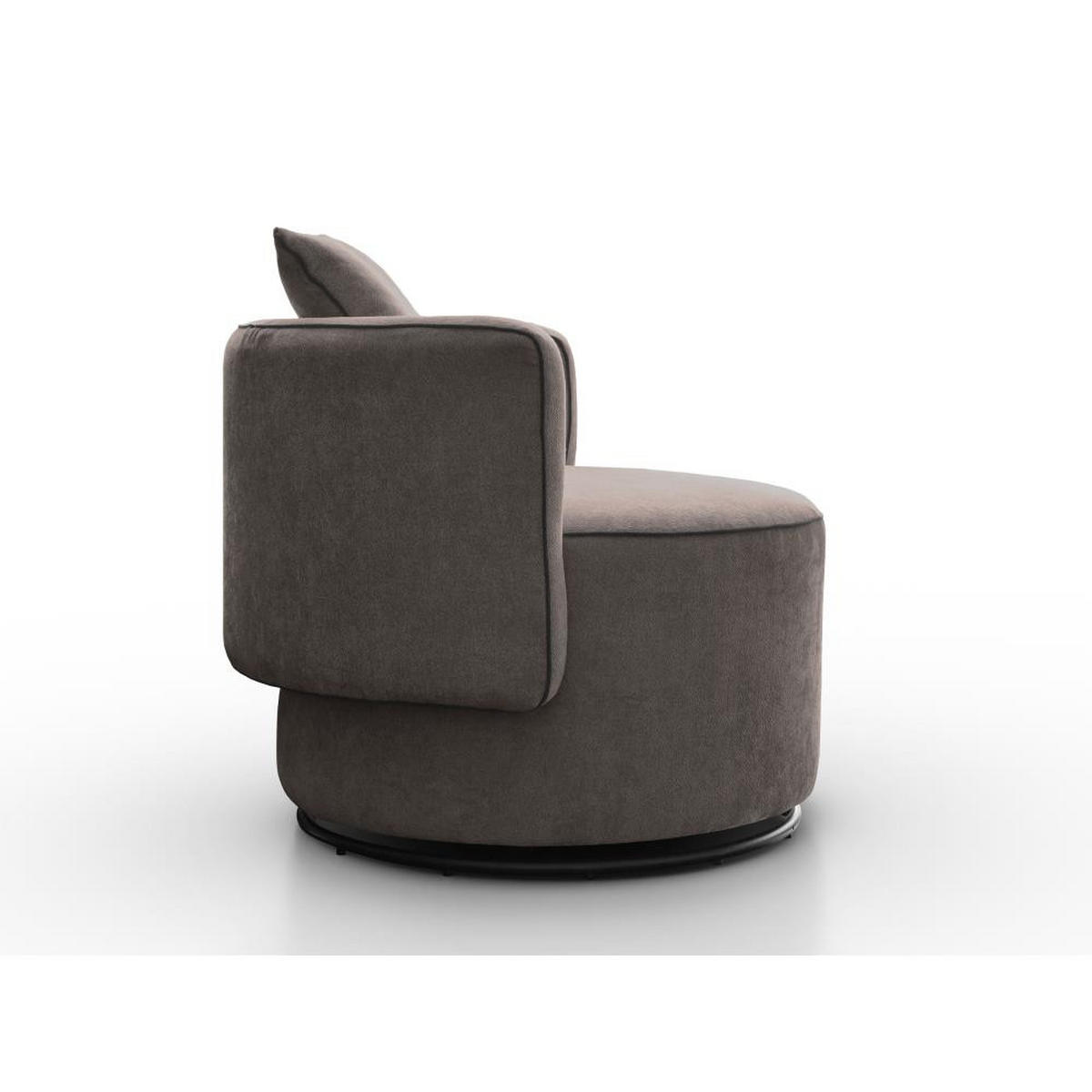 DREHSESSEL Dolce braun velour - Schwarz/Braun, Textil (90/83/90cm) - Beautysofa