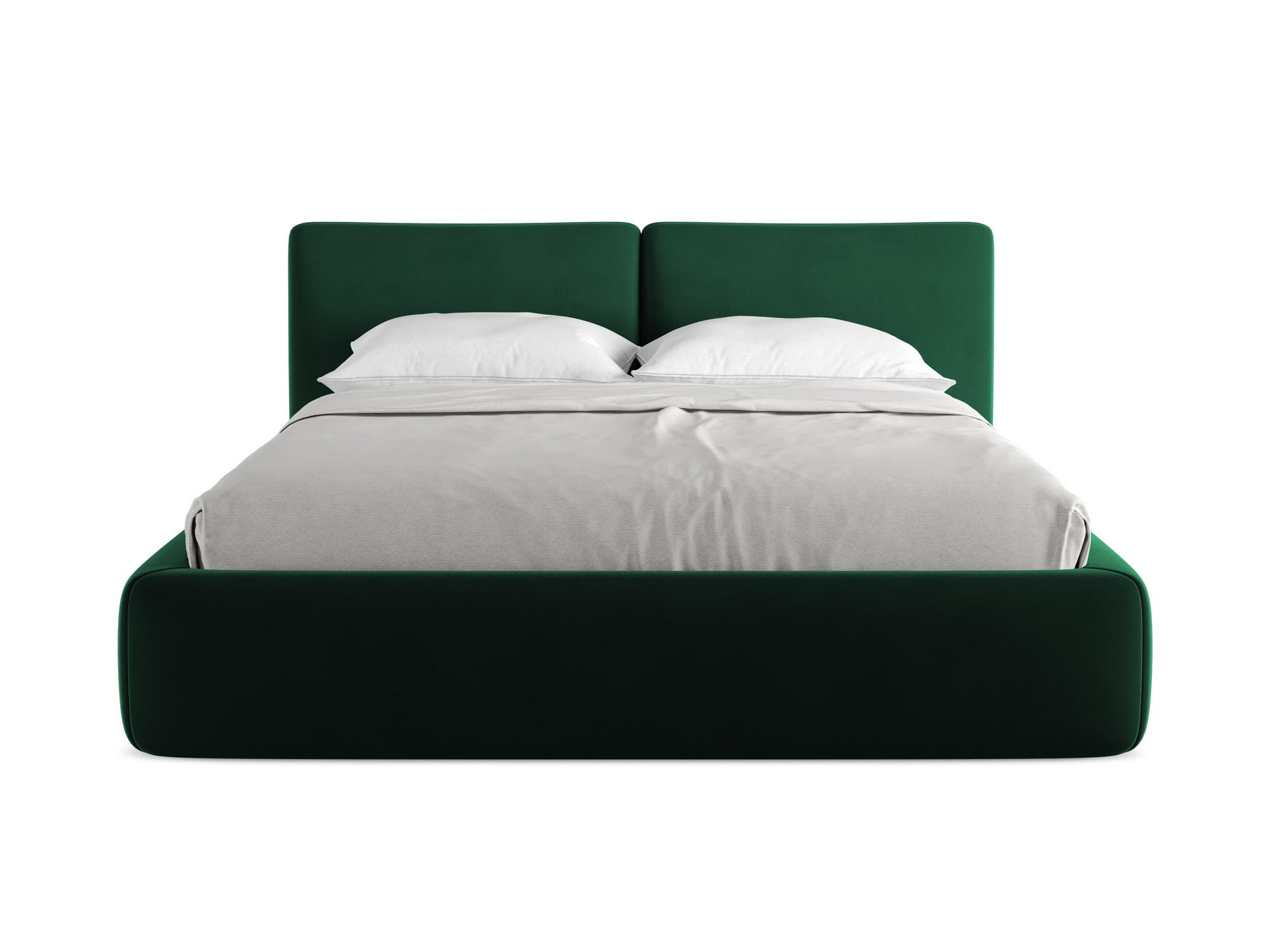 POLSTERBETT mit Bettkasten und Lattenrost 180x228 Grün - Dunkelgrün/Schwarz, Kunststoff/Textil (160/200cm) - Makamii