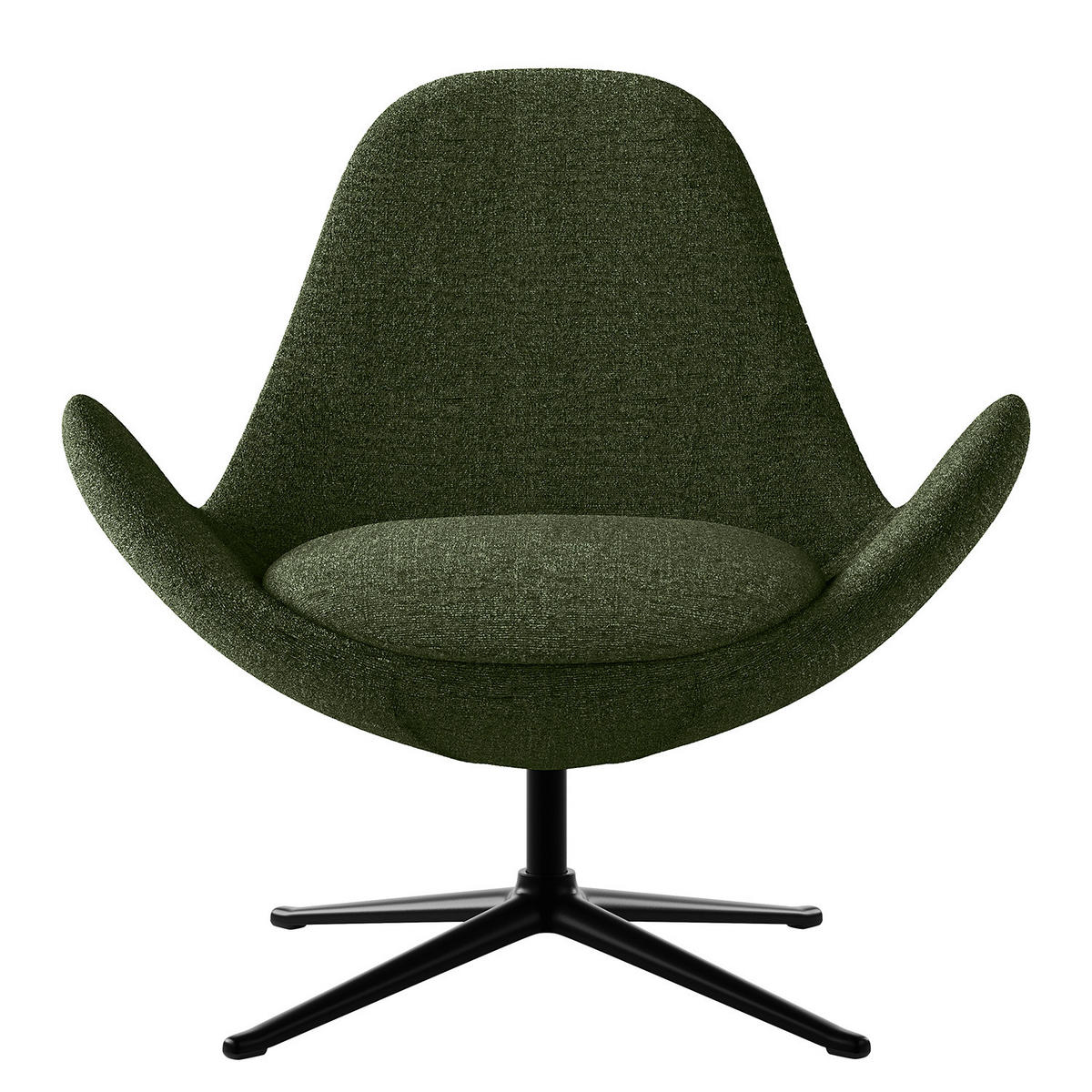 SESSEL - Schwarz/Grün, Textil/Metall (87/90/82cm) - home24