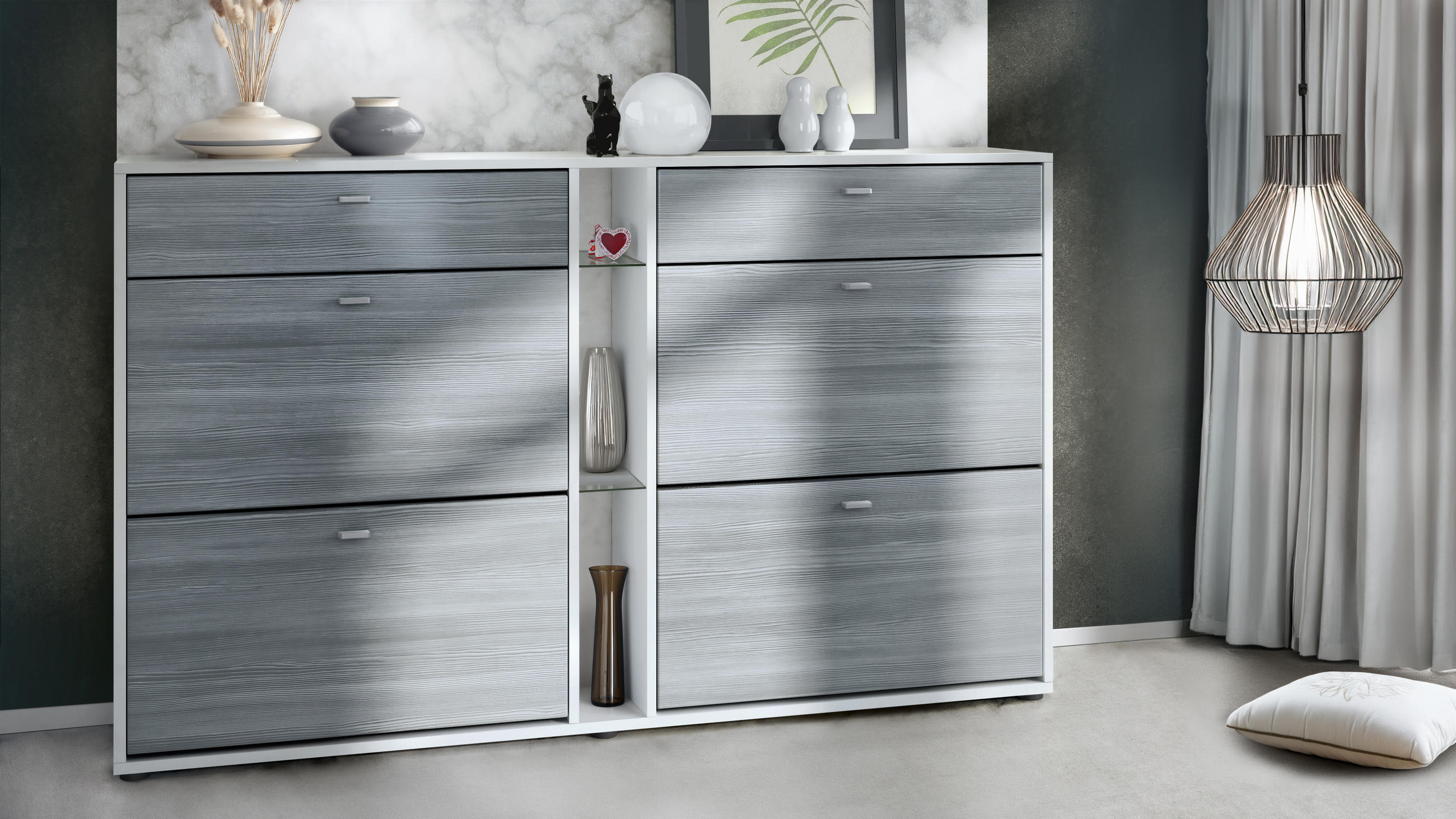 SCHUHSCHRANK Today Fronten in Avola-Anthrazit - Anthrazit, Holzwerkstoff (155.5/95/28cm) - Vladon