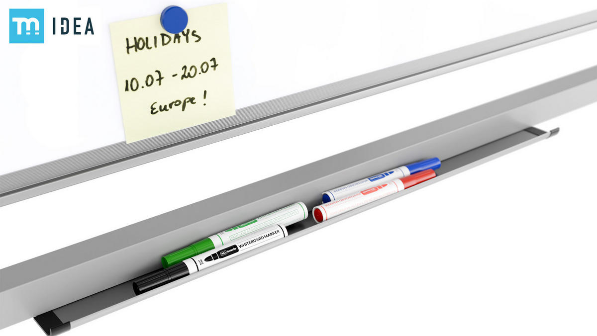 MOBILES Board, Serie: TM Idea/Flex - mit doppelseitiger Whiteboard-Oberfläche, drehbar, 180x120 cm - Weiß, Metall (180/120/1.8cm) - ALLboards