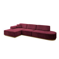 ECKSOFA Ottomane Links IREA-L2-v2 - 327x165x80 cm Bordeauxrot - Bordeaux, Holzwerkstoff/Textil (327/165cm) - ALTDECOR