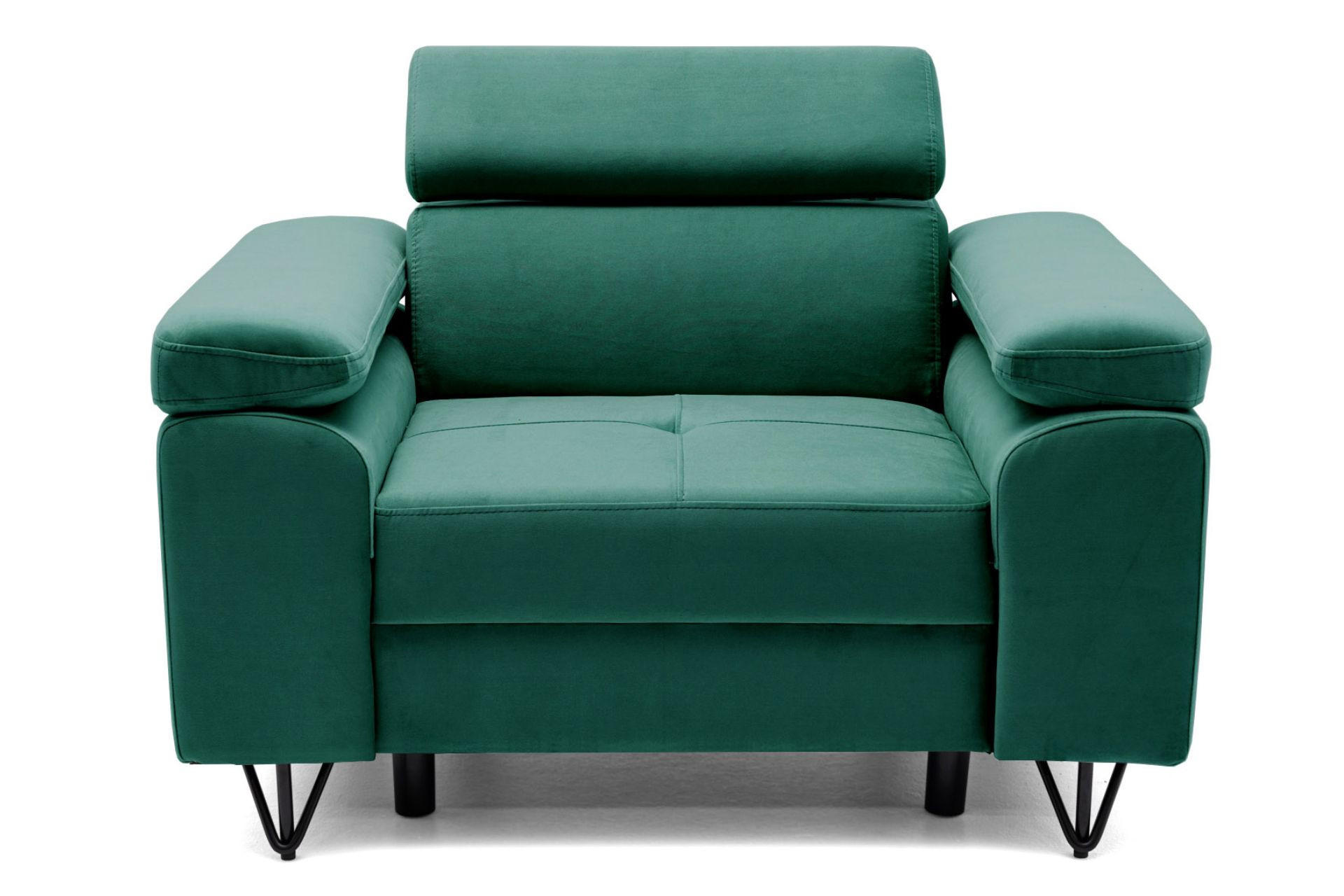 SESSEL JUNIOR mit verstellbare Kopfstütze Velours Dunkelgrün - Dunkelgrün/Schwarz, Holz/Textil (116/90/92cm) - Muffo