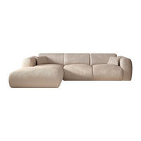 SOFA - 5 Personen - samt - beige Pogni - Beige, Textil (280/165cm) - Vente-Unique