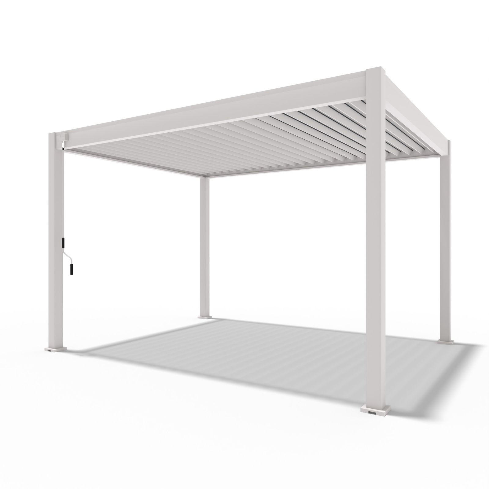 PERGOLA Trumpf Alu-Stahl Lamellendach 3 x 4 M sand freistehend - Weiß, Metall (4000/255/3000cm) - PergoLine