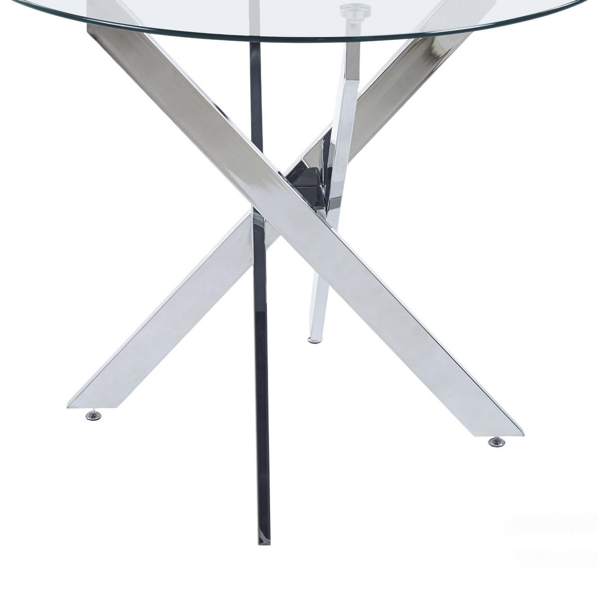 ESSTISCH 80/80/75 cm in Silber mit Glasplatte und Metallgestell - Silberfarben, Metall (80/80/75cm) - Flora Grace