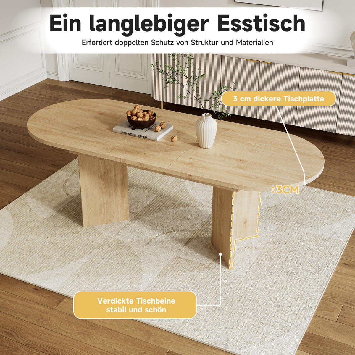 TISCHGRUPPE 7-teilig Ovaler Ausziehtisch Eiche-Optik & 6x 360° Drehstühle Beige - Schwarz/Eiche San Remo, Holzwerkstoff/Textil (160/75/80cm) - Urban Meuble