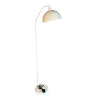 STEHLAMPE Helvik aus Metall mit E27, verstellbarer Lampenschirm - Weiß, Metall (37/37/170cm) - Bamyum