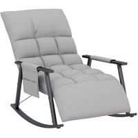 HOJDACIE kreslo 134/60/70 cm sivé s polohovateľným operadlom a bočným vreckom z polyesteru - sivá, textil (134/70/60cm) - OKWISH
