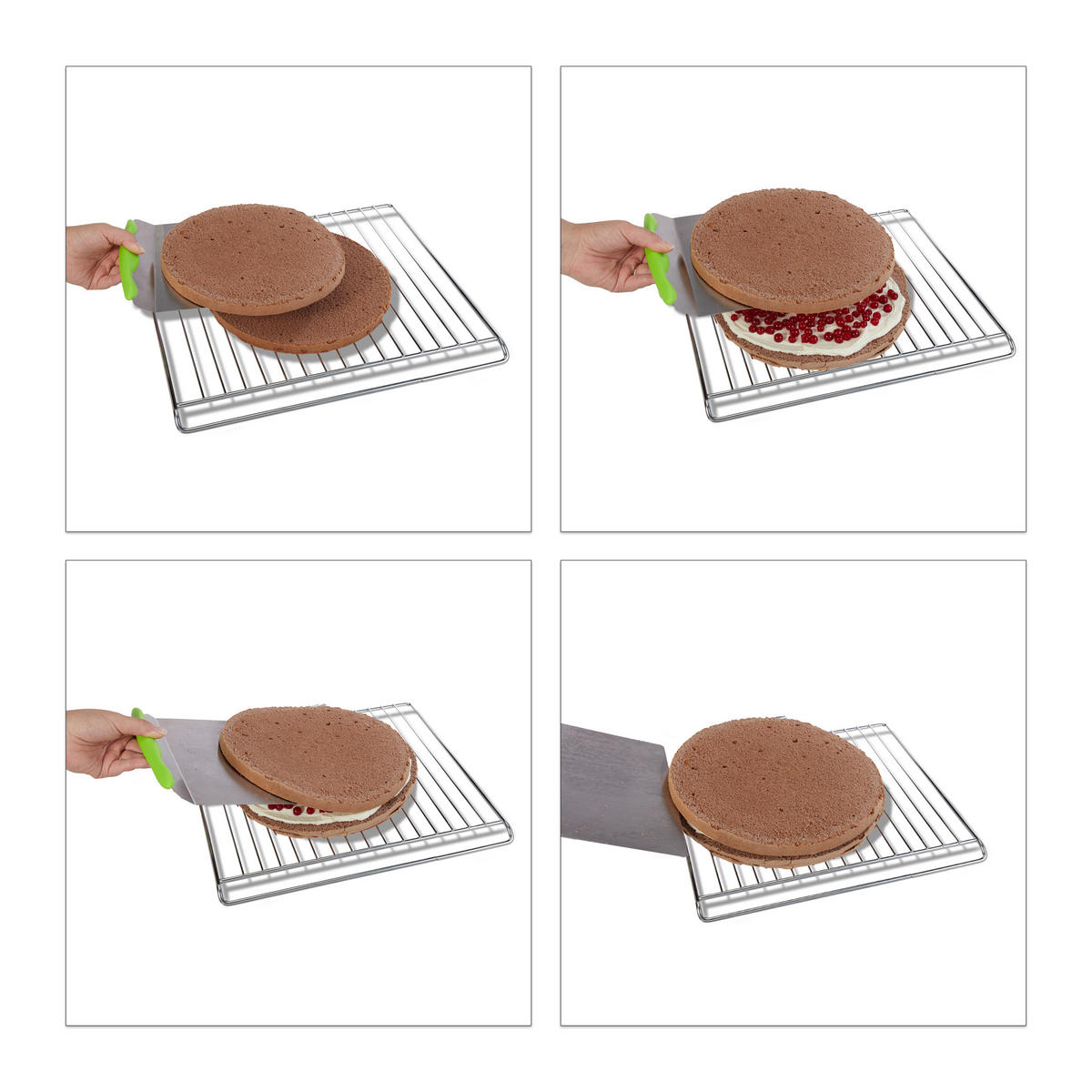 ZDVIHÁK na torty - strieborná, kov/plast (24.5cm) - Relaxdays