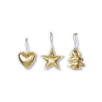 WEIHNACHTSORNAMENTE 3er-Set Ornamente gold 11,5 cm - Goldfarben, Textil (11.5/11.5/11.5cm) - LAALU