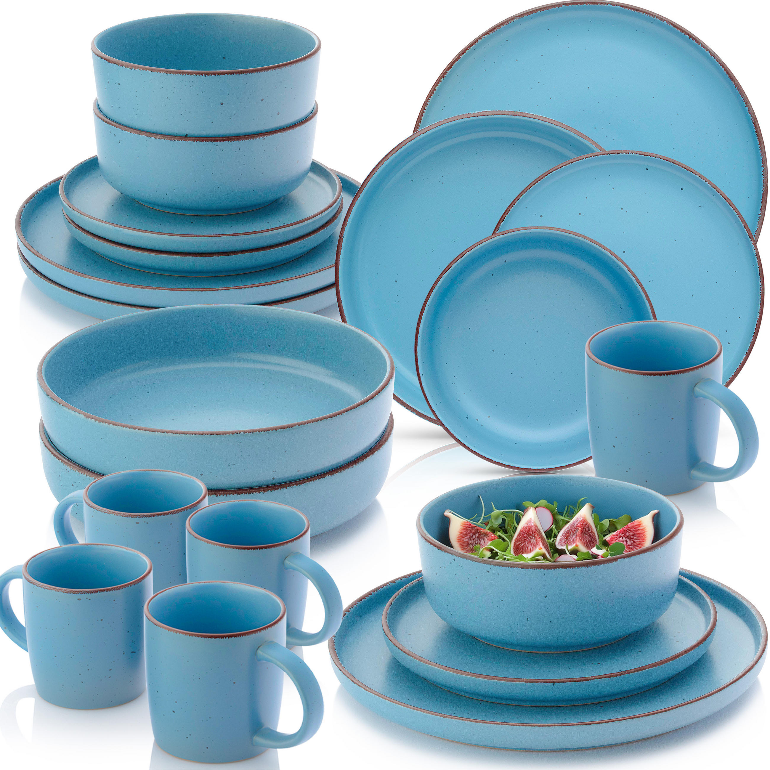 KOMBISERVICE BOMBAY SAPHIR - 20 teilig aus Steingut - Blau, Stein (27/9.5/27cm) - Sänger
