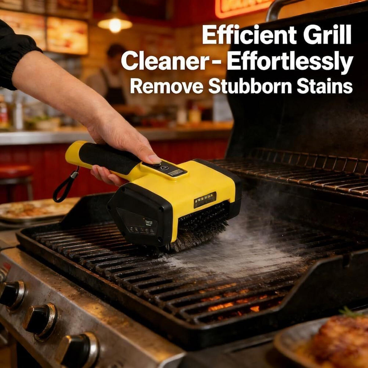 GRILLBÜRSTE Elektrischeh & Edelstahl Gelb, Gelb-Schwarz - Gelb, Kunststoff (13cm) - Authentics